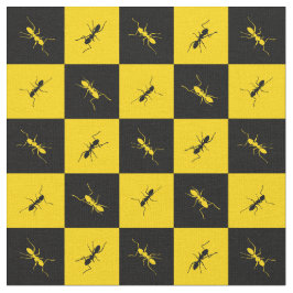 Tela Cuadrados negros y amarillos del tablero de ajedre