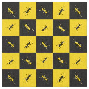 Tela Cuadrados negros y amarillos del tablero de ajedre