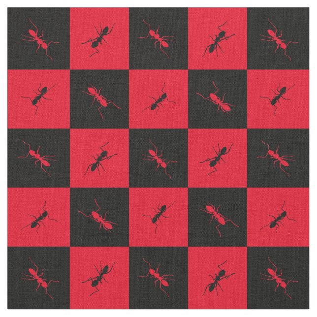 Tela Cuadrados rojos y negros de tablero de ajedrez (De cerca)