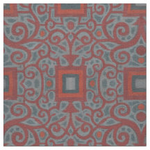 Cuadrados y encajes, patrón arabesco, terracota gr