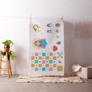 Tela Cuadrados y muñecas lindos marianos del edredón