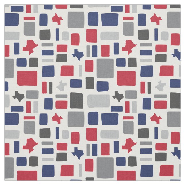 Tela Cuadrados y Rectángulos de Texas Red & Blue Wonky (Retal)
