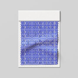 Tela Cuadrícula H de la clave del meandro griega Azul