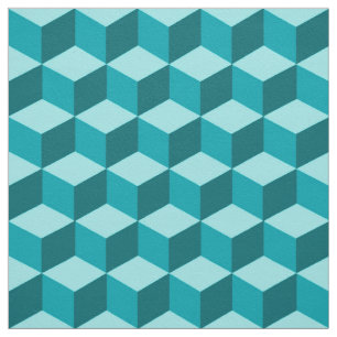 Tela Cuadrícula moderna de diamantes, turquesa, Verde a