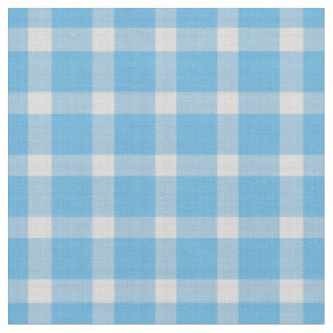 Tela Cuadro de Gingham Azul Cristalino y Blanco