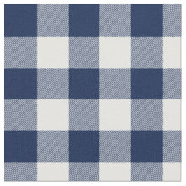 Tela Cuadro de Gingham Azul Medianoche y Blanco