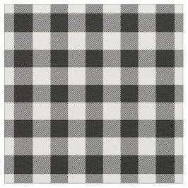 Tela Cuadro de gingham blanco y negro