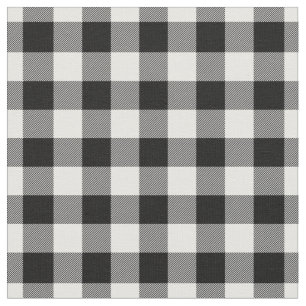 Tela Cuadro de gingham blanco y negro