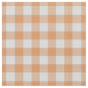 Tela Cuadro de Gingham de Cuadros Naranjas