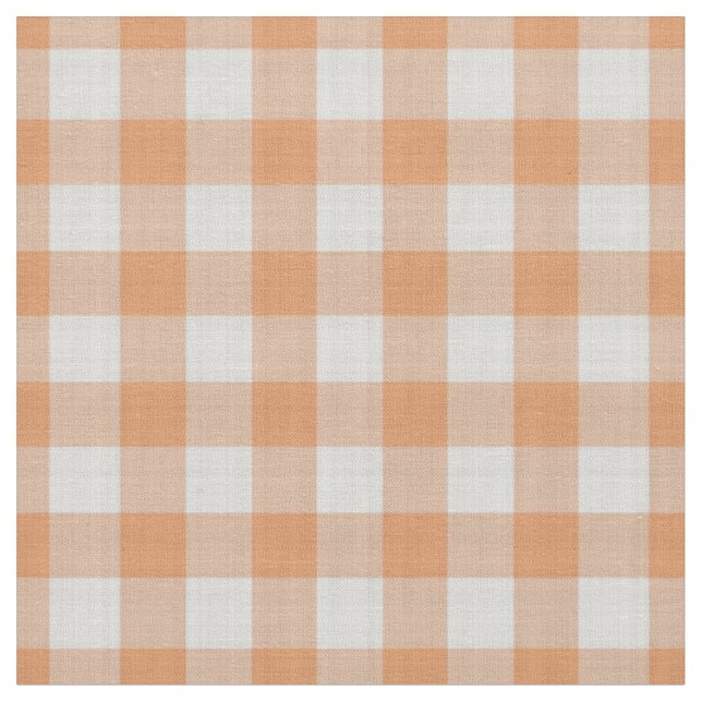 Tela Cuadro de Gingham de Cuadros Naranjas (De cerca)