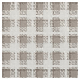 Tela Cuadro de gingham marrón mocha búfalo 