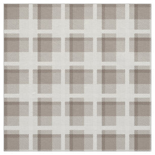 Tela Cuadro de gingham marrón mocha búfalo