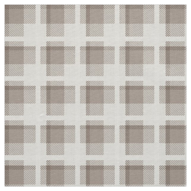 Tela Cuadro de gingham marrón mocha búfalo  (Retal)