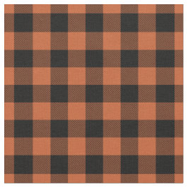 Tela Cuadro de gingham naranja y negro