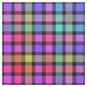 Tela Cuadro de Madras Brillante Arcoíris