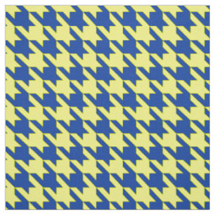 Tela Cuadro Escocés de Lunares de Perro Amarillo Azul