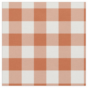 Tela Cuadro gingham naranja y blanco