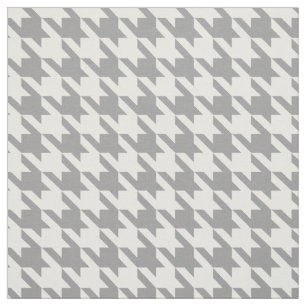 Tela Cuadro Houndstooth blanco Gris Ceniza