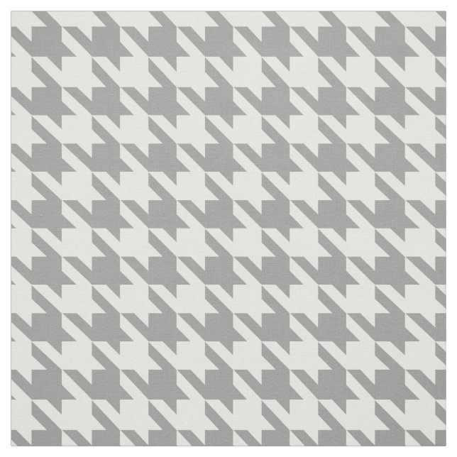 Tela Cuadro Houndstooth blanco Gris Ceniza (Retal)