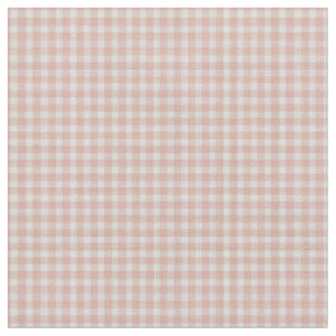 Tela Cuadros de Gingham a cuadros rosa pálido y blanco
