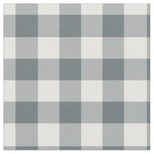 Tela Cuadros Escoceses Gris Azul y Blanco Gingham