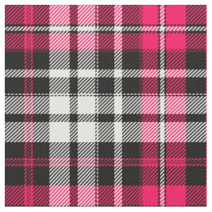 Tela Cuadros Escoceses Rosa Negro Blanco Tartán 