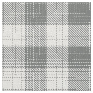 Tela Cuadros Gris y Blanco Cruzados con Cuadrícula 