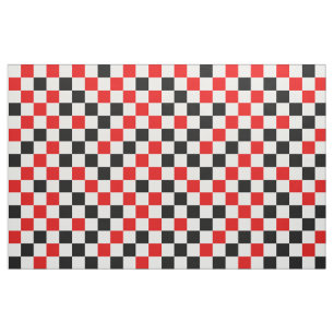 Tela Cuadros rojos, negros y blancos 