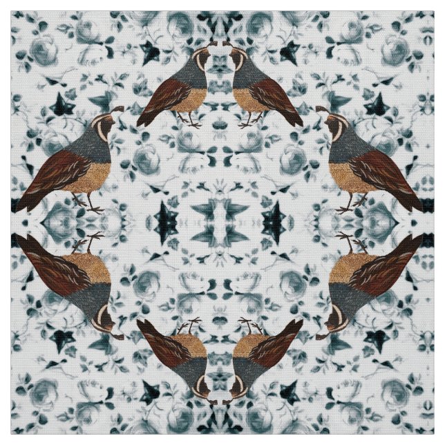 Tela Cual sobre el tejido floral de Chitnz (Retal)