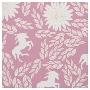Tela Cualquier color se muestra como Floral Unicornio d