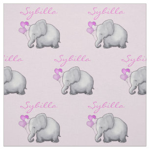 Tela Cuarto de niños rosado personalizado de la niña 