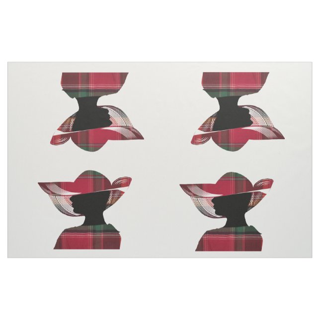 Tela Cuatro mujeres Gorra de silueta Madras (Yarda)