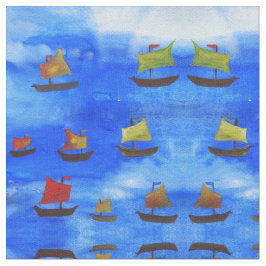 Tela Cubierta acuática Blue Sea Combed Cotton Fabric