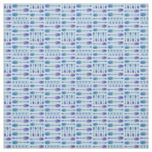 Tela ¡Cucharas artsy únicas! (Azul claro)