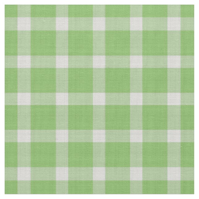 Tela Cucumber Verde y blanco cuadros de cuadros gingham (De cerca)