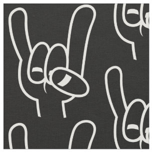 Tela Cuernos de Diablo de Heavy Metal Línea Blanca