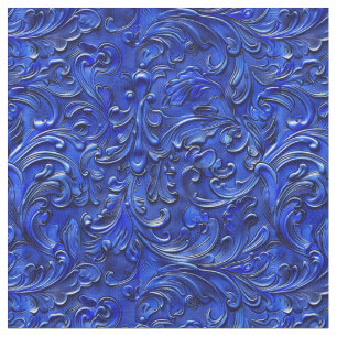 Tela Cuero trabajado azul cobalto elegante