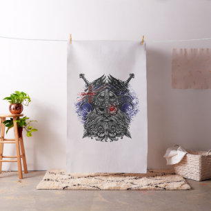Tela Cuervos de Odín espadas Mitología Vikinga bandera 