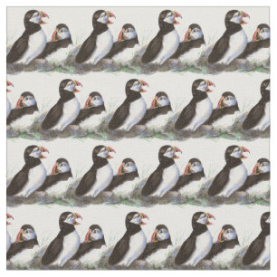 Tela Cuidada acuarela Puffin Bird Naturaleza Art