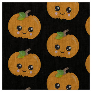 Tela Cuidada Calabaza Cara Halloween Patrón Negro