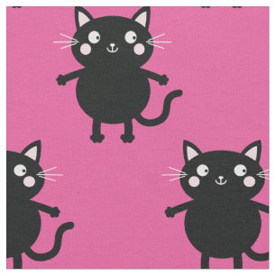 Tela Cuidada Personalizado Gatos Negros Rosa Nursera Ni
