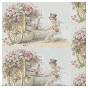 Tela Cupido Querubín Rosa Carruaje de San Valentín