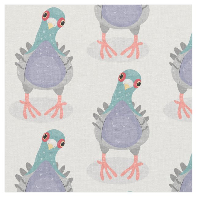 Tela Curioso ilustracion personalizado de palomas (De cerca)