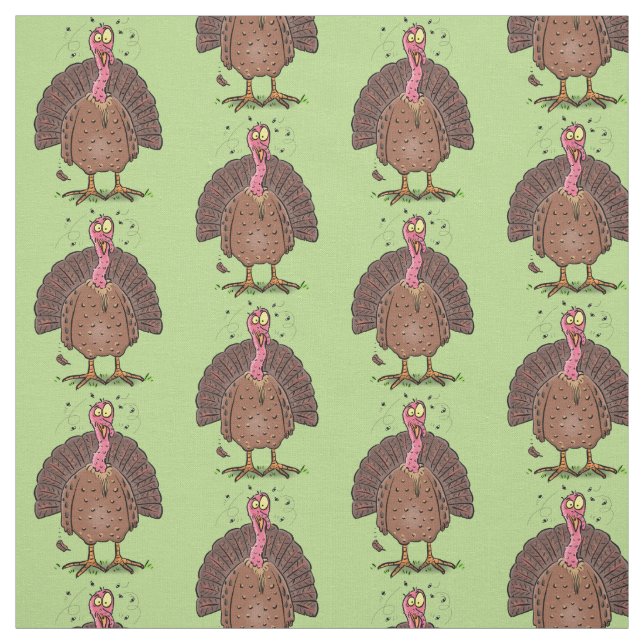 Tela Curioso pavo de corral marrón con personalizado de (Retal)