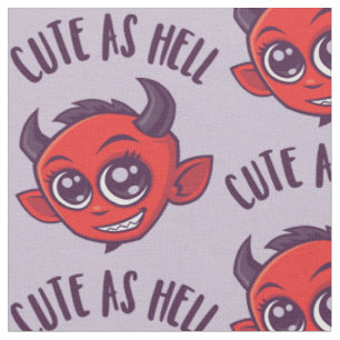 Tela Cute as Hell Devil con texto oscuro