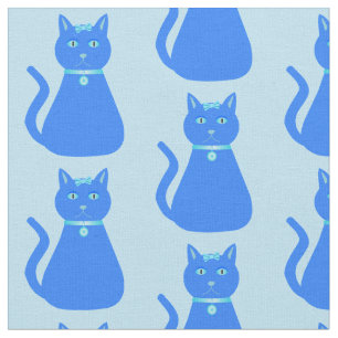 Tela Cute Blue Baby Boy Cat Patterado