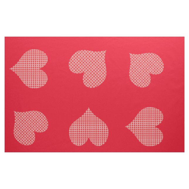Tela Cute Bright Red Patterned Heart Fabric ("Cuarto gordo" (fat quarter))