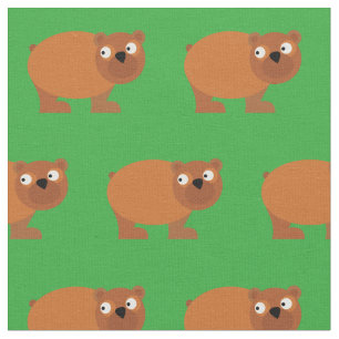 Tela Cute Brown Bear Kid Baby Nursery Green