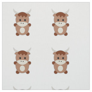 Tela Cute Brown Cow