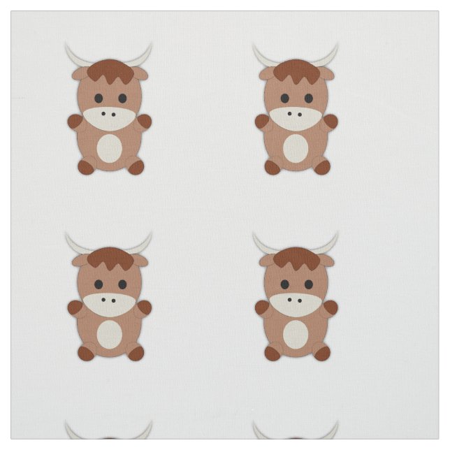 Tela Cute Brown Cow (Retal)